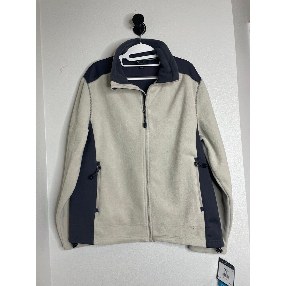 Tek Gear Gray Fleece Zip Jacket Outdoor Cold Weather NWT M